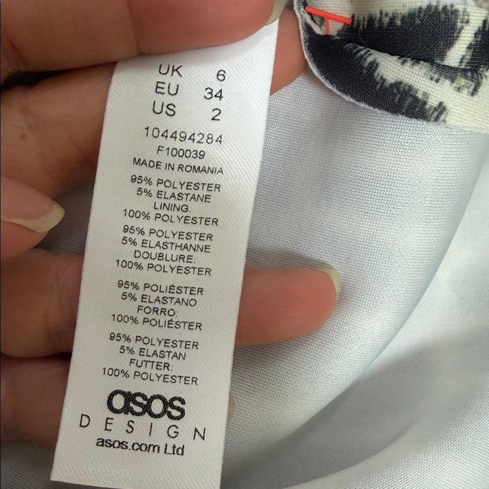 ASOS DESIGN Ribbed off-the-shoulder midi sheath dress  snake print size 2 - Picture 10 of 11